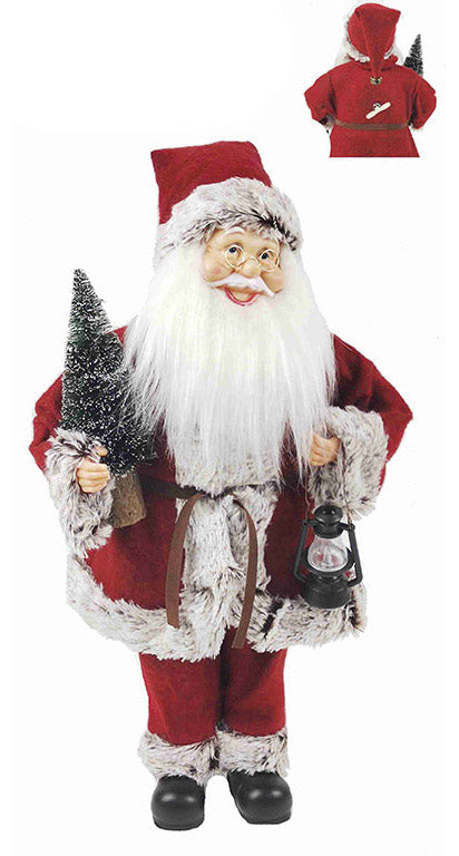 acquista Marionnette Père Noël H45 cm avec Boîte à Musique et Mouvement Rouge
