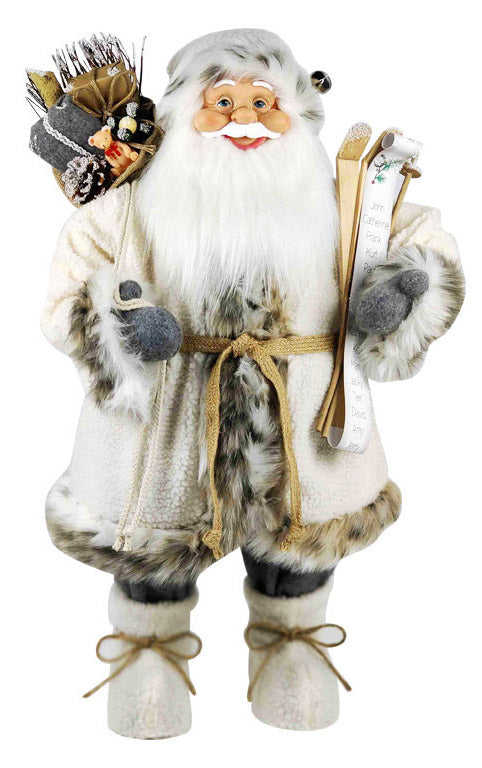acquista Marionnette Père Noël H80 cm avec vêtements en tissu blanc