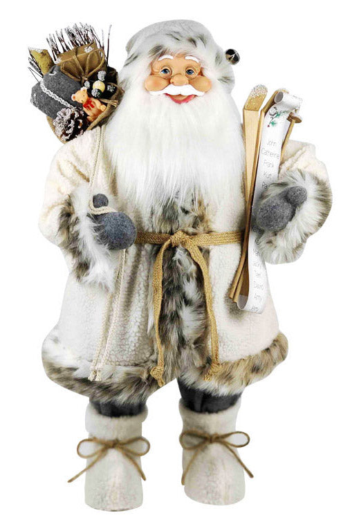 Marionnette Père Noël H60 cm avec vêtements en tissu blanc prezzo