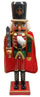Casse-Noisette de Noël Soldat H38 cm en Bois avec Cape et Epée Rouge et Vert