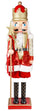 Casse-Noisette de Noël Soldat H110 cm en Plastique avec Mélodie Payettes et Mouvement Electronique Rouge