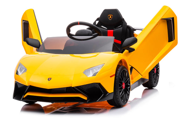 Voiture électrique pour enfants 12V avec permis Lamborghini Aventador jaune acquista