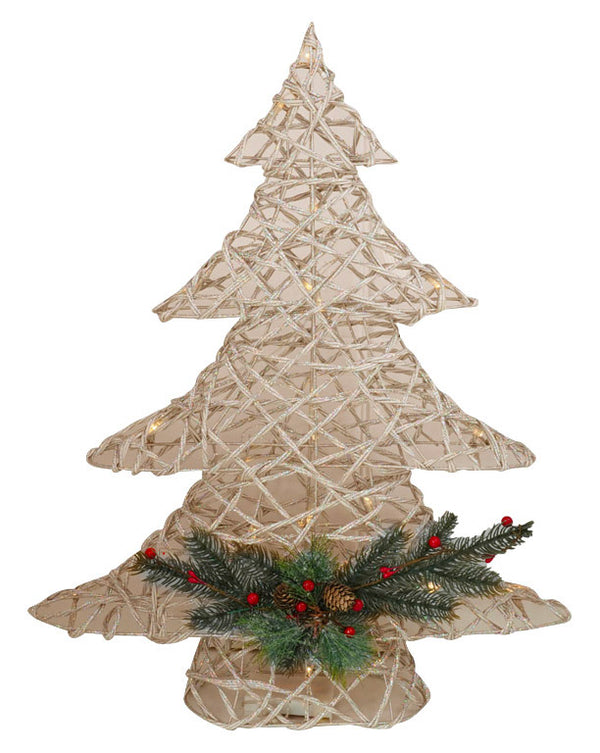 Mini Albero di Natale Decorativo H60 cm con Luce LED Bianco Caldo acquista