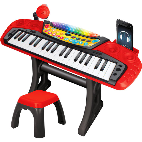 Pianola 37 touches avec tabouret MP3 et enregistreur Big Band rouge prezzo
