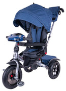 Triciclo Passeggino per Bambini 95x52x105 cm con Seggiolino Reversibile Jolly Blu-1