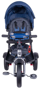 Triciclo Passeggino per Bambini 95x52x105 cm con Seggiolino Reversibile Jolly Blu-2
