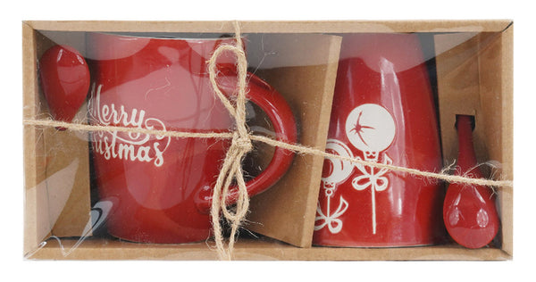 Lot de 2 gobelets de Noël rouges avec cuillère online