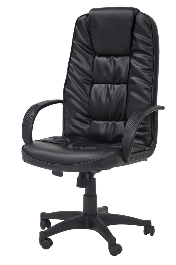 sconto Chaise de bureau présidentielle en similicuir noir Play