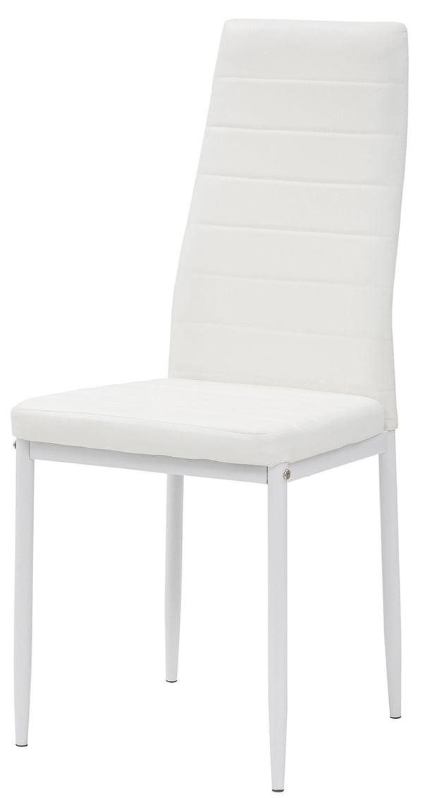 Chaise rembourrée 40x47x96 cm en Similicuir Laqué Blanc Queen prezzo