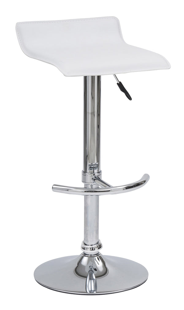 Tabouret avec siège pivotant à vérin à gaz en similicuir blanc online
