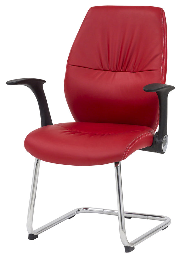 Chaise de bureau en similicuir rouge Icaro prezzo