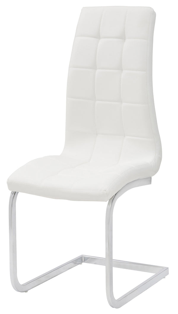 sconto Chaise rembourrée 42x57x106 cm en simili cuir Sohl Blanc