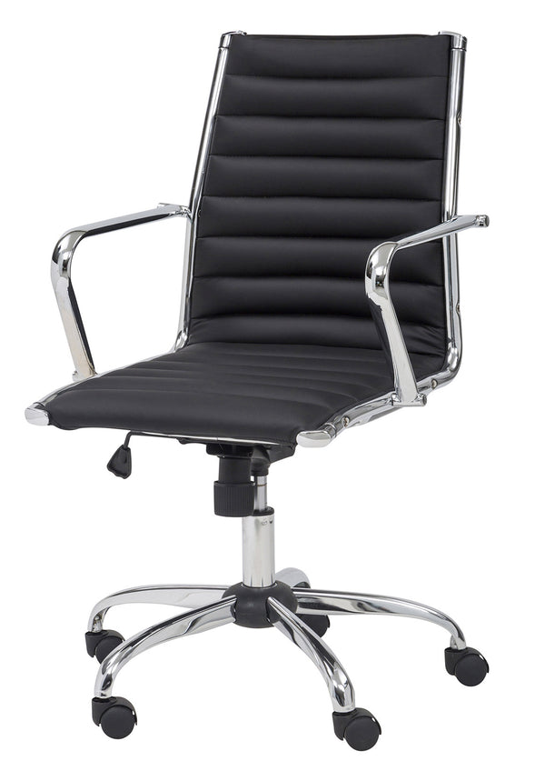 Chaise de bureau de direction en similicuir Pandora noir acquista