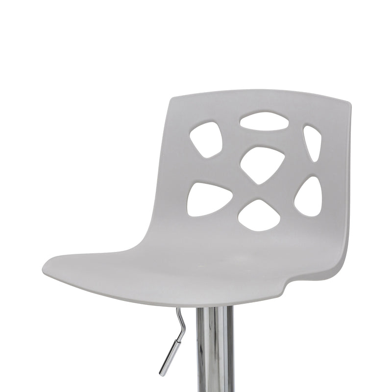 Sgabello con Alzata a Gas Seduta Girevole in Polipropilene Manchester Grigio-2