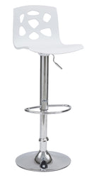 Sgabello con Alzata a Gas Seduta Girevole in Polipropilene Manchester Bianco-1