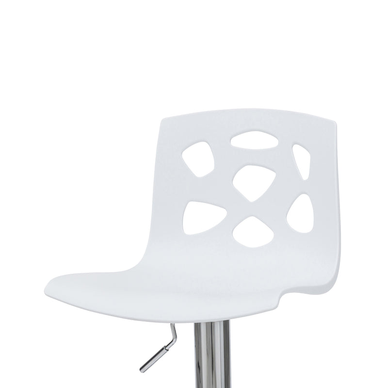 Sgabello con Alzata a Gas Seduta Girevole in Polipropilene Manchester Bianco-2