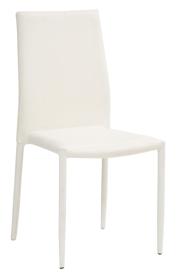 Chaise rembourrée 46x50x89 cm en Simili Cuir Dani Plus Blanc sconto