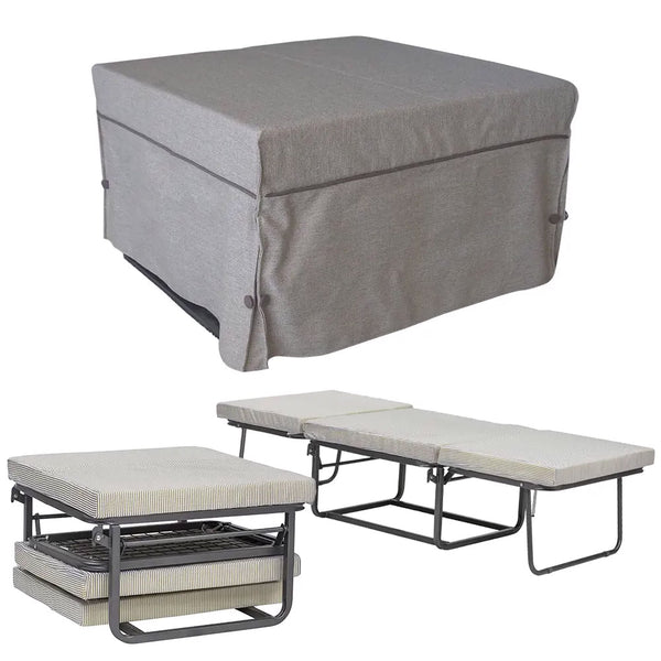 sconto Lit convertible convertible de pouf avec le matelas de tapisserie d'ameublement de corde