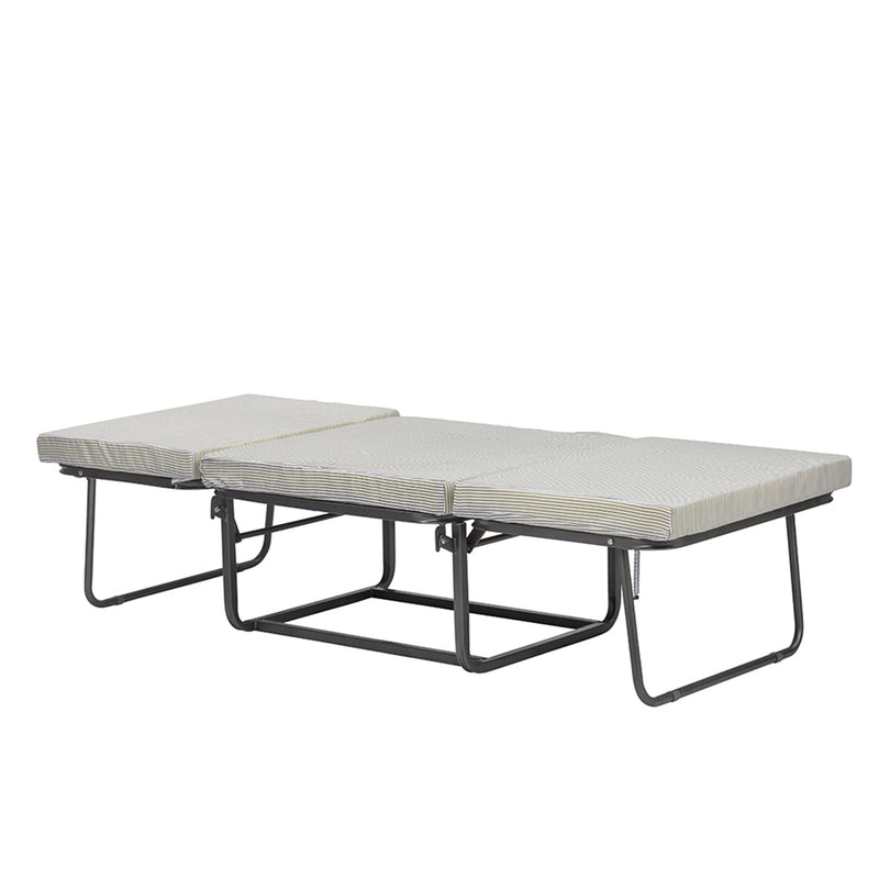 Pouf Letto Trasformabile Pieghevole con Materasso Rivestimento Blu-7