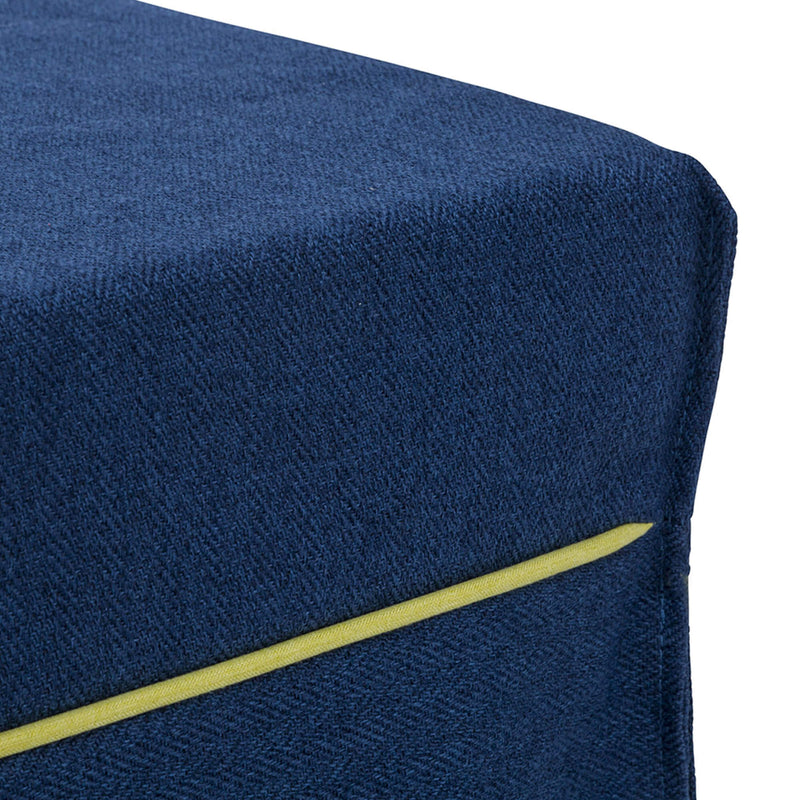 Pouf Letto Trasformabile Pieghevole con Materasso Rivestimento Blu-8