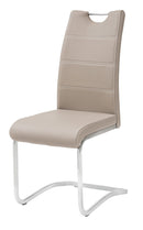 Sedia Imbottita 41x61x101 cm in Similpelle Idra Cappuccino-1