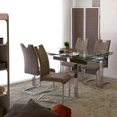 Sedia Imbottita 41x61x101 cm in Similpelle Idra Cappuccino-6