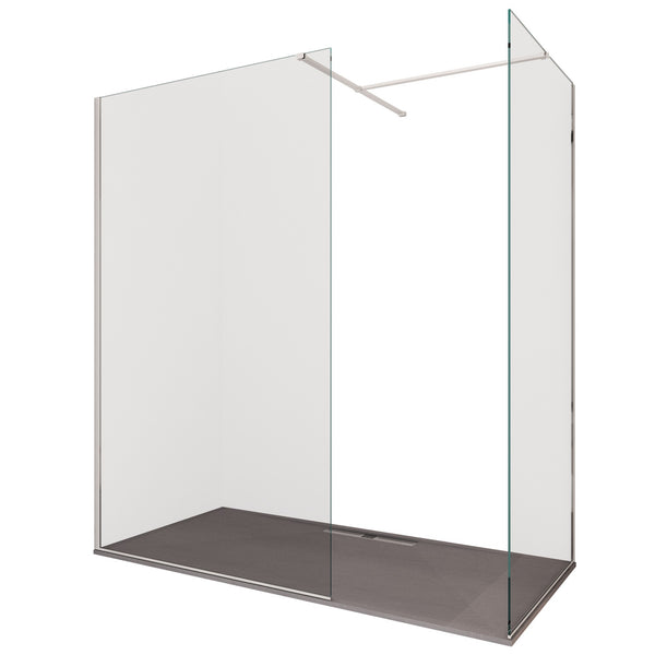 Cabine de douche murale à l'italienne 2 côtés en cristal transparent 8 mm H195 Bonussi Ambre Différentes tailles acquista