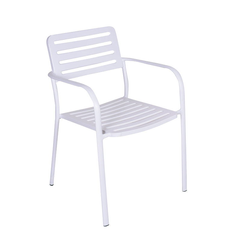 Sedia da Esterno in Metallo 54x55x82 cm Bianco-1