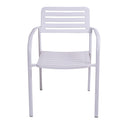 Sedia da Esterno in Metallo 54x55x82 cm Bianco-2