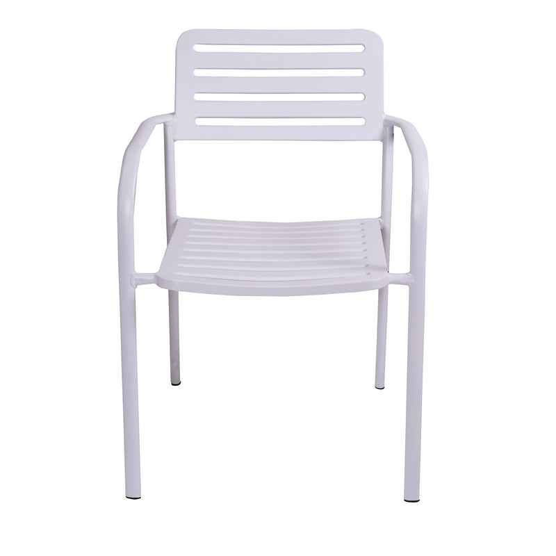 Sedia da Esterno in Metallo 54x55x82 cm Bianco-2