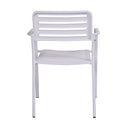 Sedia da Esterno in Metallo 54x55x82 cm Bianco-3