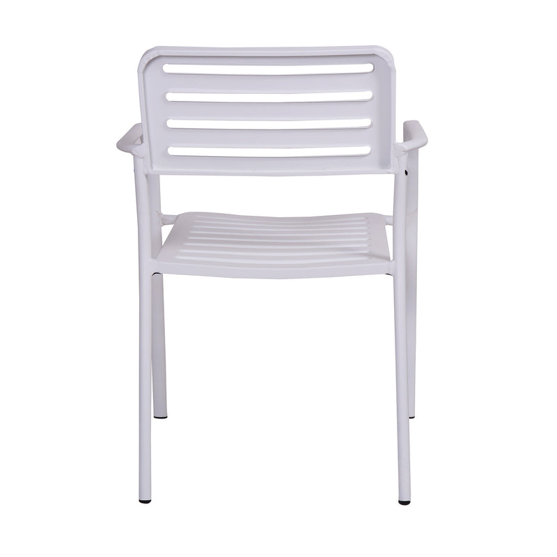Sedia da Esterno in Metallo 54x55x82 cm Bianco-3