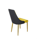 Sedia Imbottita 47x57x88 cm Senape e Oro-3