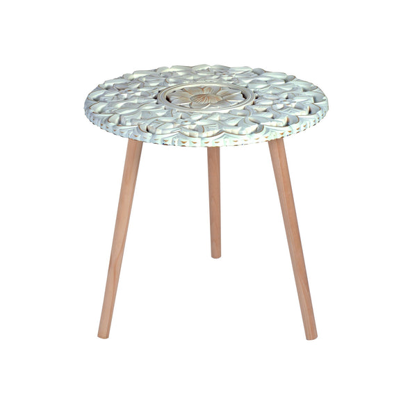 Table basse menthe blanche avec pieds en hêtre sconto