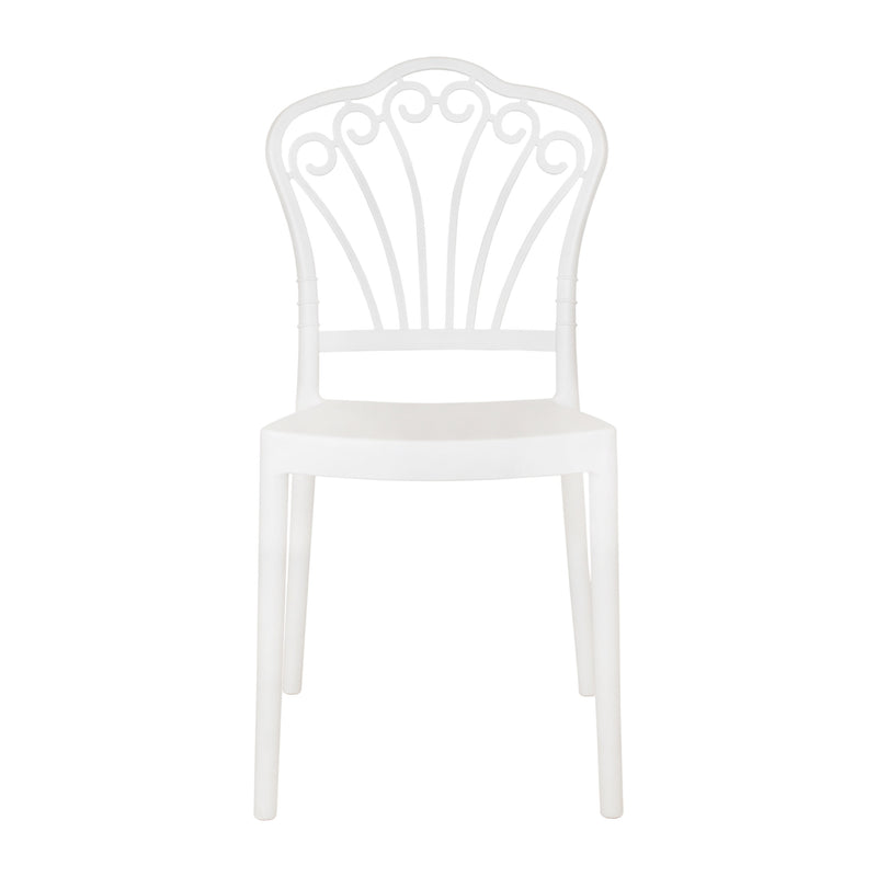 Sedia da Esterno in Propilene 9x44x44 cm Bianco-1