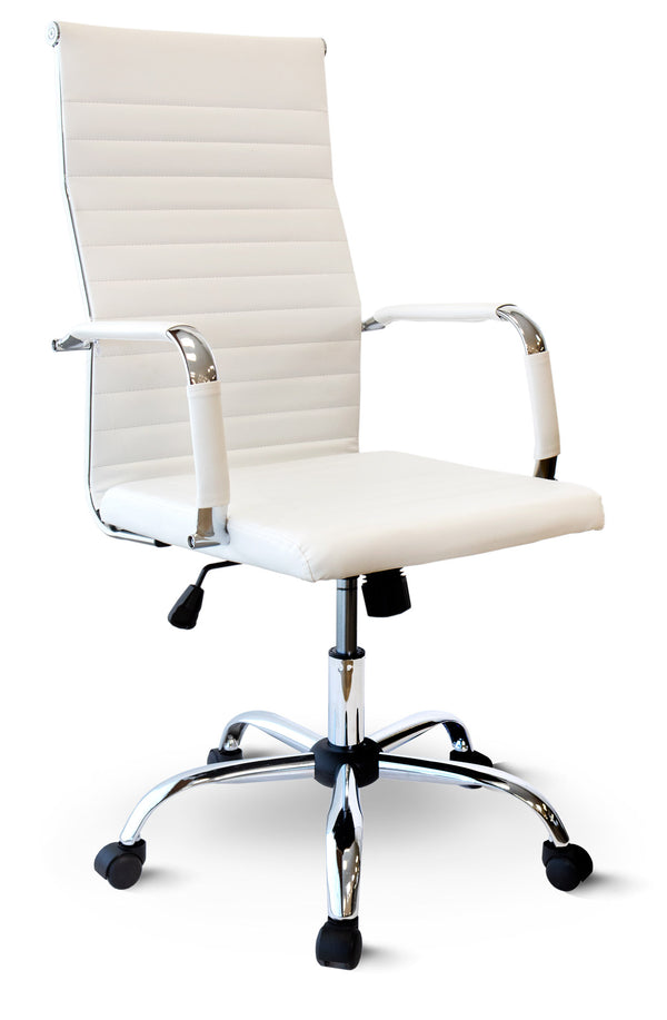 Chaise de bureau exécutive en similicuir blanc prezzo
