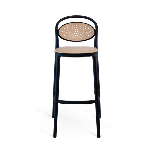 Tabouret Cosette en corde noire en polypropylène sconto