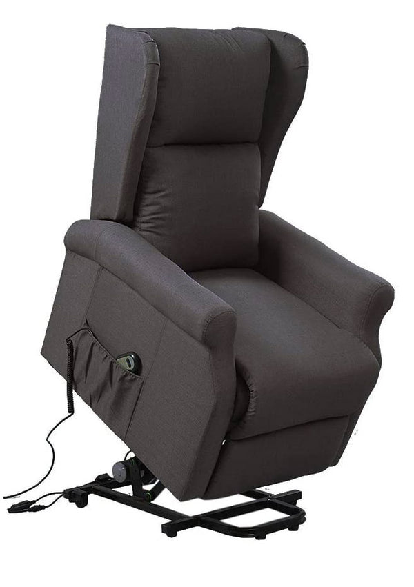 Poltrona Alzapersona Elettrica 2 Motori Reclinabile in Tessuto Fumè acquista