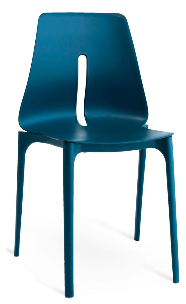 Chaise Lagos en polypropylène bleu pétrole sconto