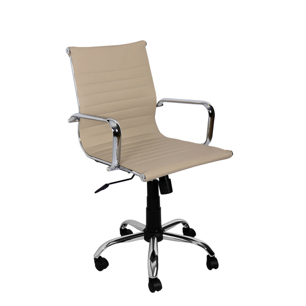 Chaise de bureau de direction 57x60x101 cm en simili cuir gris tourterelle online