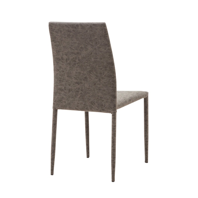 Sedia Imbottita 46x50x89 cm in Similpelle Dani Plus Grigio Meccanico-3