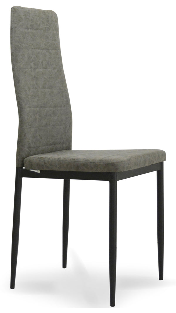 Chaise rembourrée 40x47x96 cm en similicuir gris mécanique Queen acquista