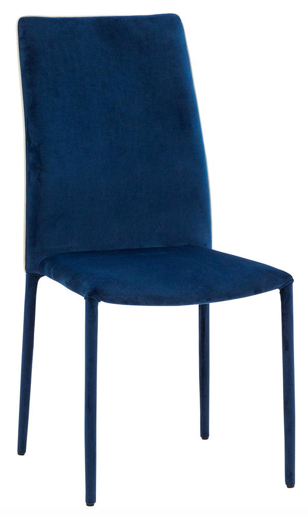 Chaise rembourrée 58x44x97 cm en tissu Dedis Plus Velours Bleu Cobalt prezzo