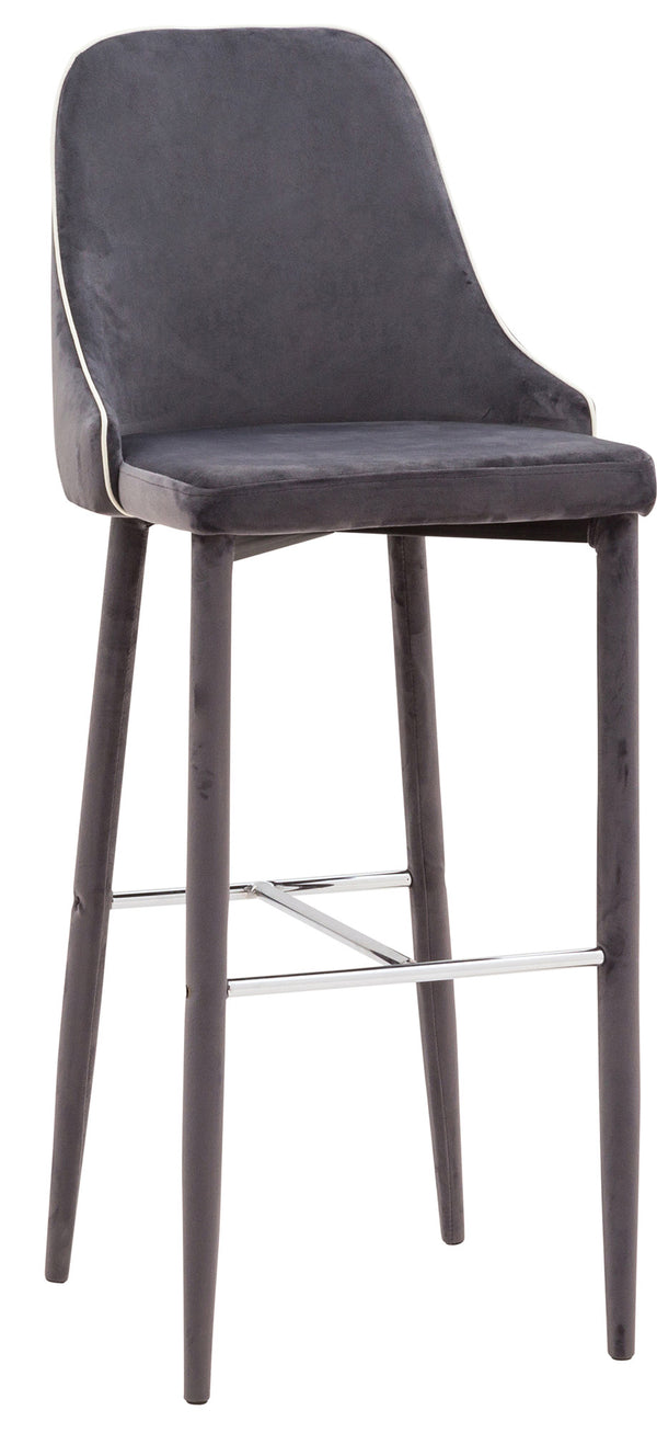 acquista Tabouret Haut 45x50x110 cm en Tissu Velours New Plana Plus Cenere