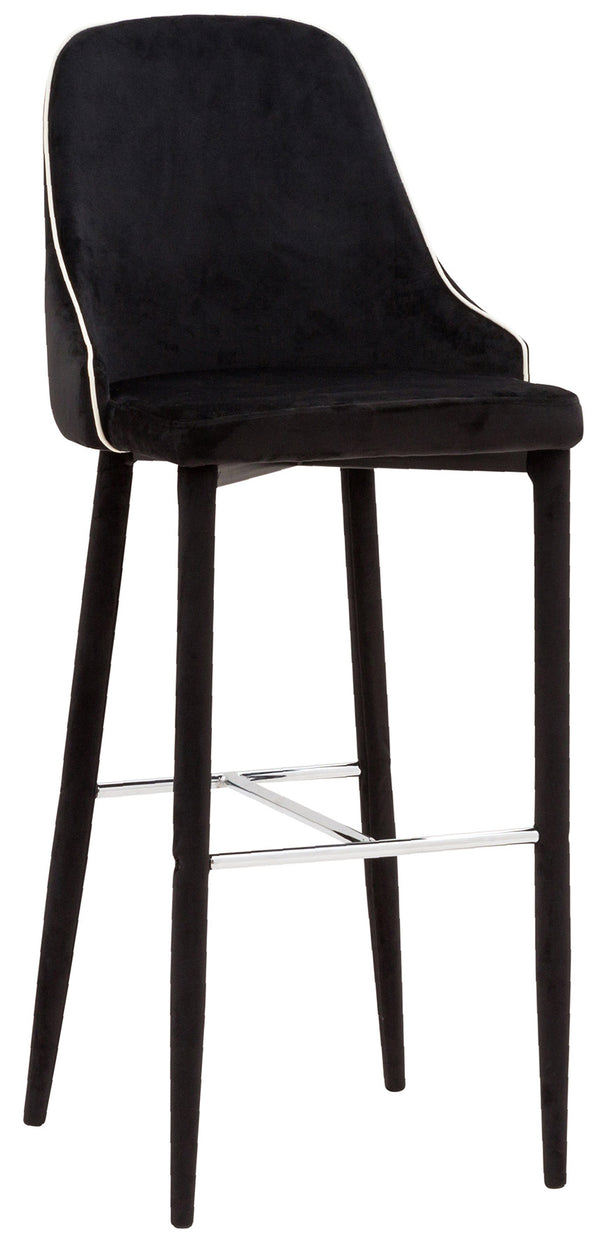 online Tabouret Haut 45x50x110 cm en Tissu Velours New Plana Plus Noir