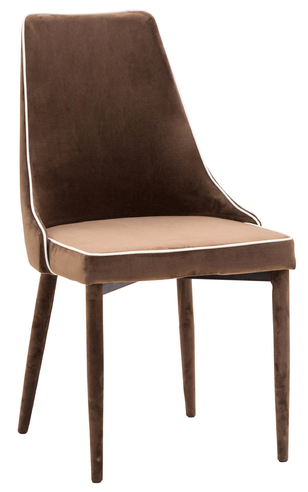 acquista Chaise rembourrée 47x57x88 cm en tissu velouté New Plana Plus Cappuccino