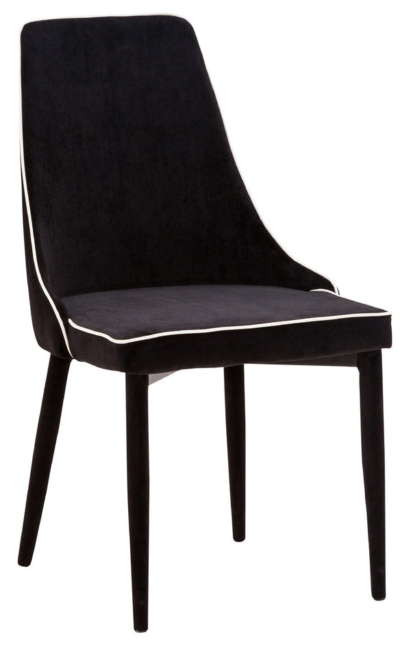 online Chaise Rembourrée 47x57x88 cm en Tissu Velours New Plana Plus Noir
