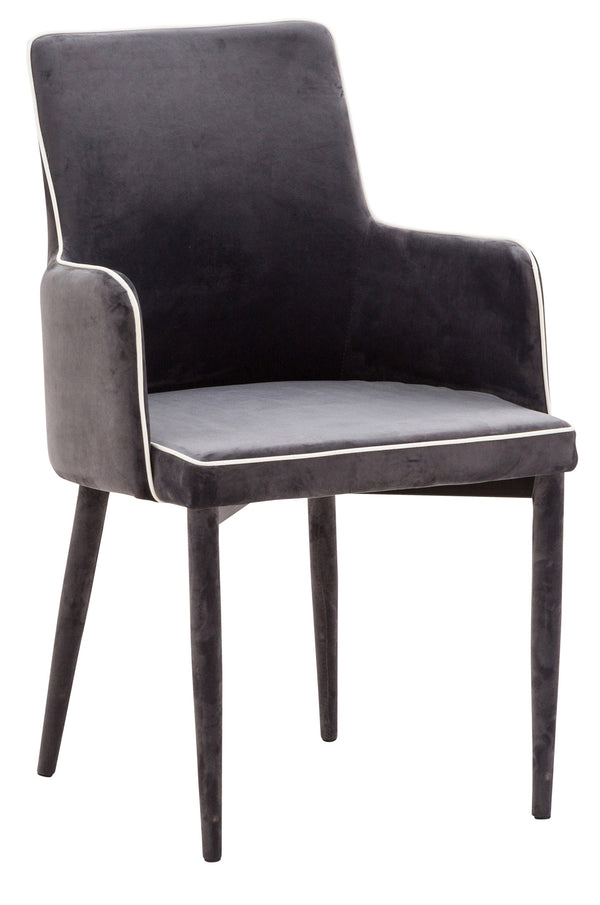 acquista Fauteuil rembourré 56,5x53x87 cm en tissu velouté Plana Plus Cenere