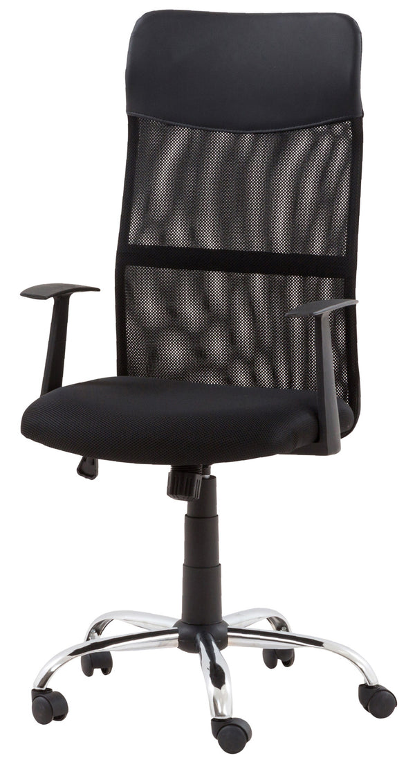 online Chaise de bureau présidentielle en tissu Cloe noir