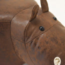 Pouf a Forma di Ippopotamo 60x30x36 cm in Similpelle Hippo Brown Marrone-3